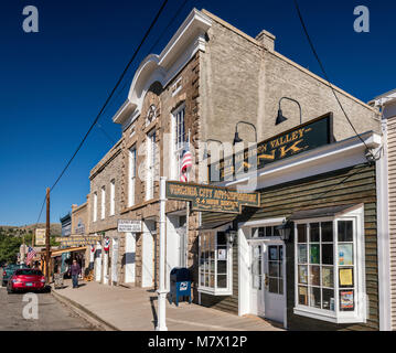 Store fronts at Wallace Street in ghost town of Virginia City, Montana, USA Stock Photo