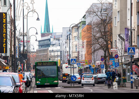 Germany, Cologne, the Frankfurter street in the district Muelheim.  Deutschland, Koeln, die Frankfurter Strasse im Stadtteil Muelheim. Stock Photo