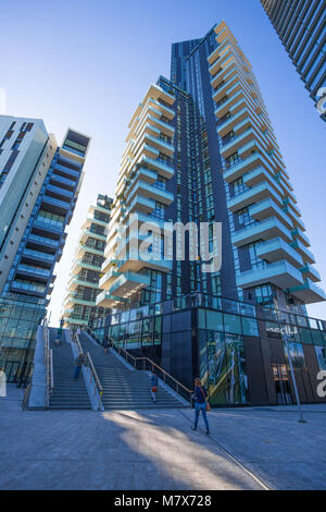 MILAN, ITALY JUNE 7, 2017 - Solaria Tower in 'Porta Nuova' place near Garibaldi train station in MIlan, Italy. Stock Photo