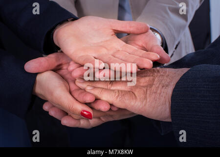 Bussines People Joining Hands. Teamwork Join Hands Support Together Concept. Stock Photo