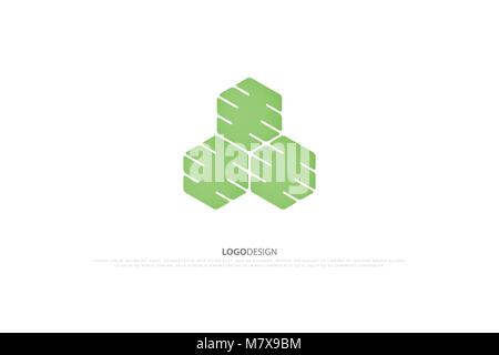vector logo design. abstract logotype, technology icon Stock Vector