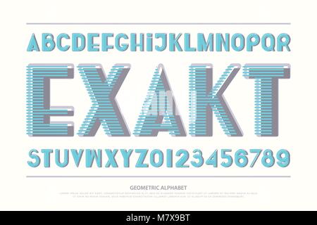 set of alphabet letters and numbers. vector font type design. modern abstract typeset Stock Vector
