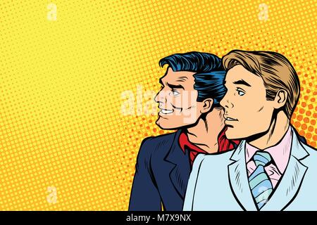 face of two men in profile Stock Vector