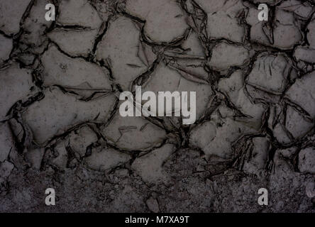 Dried and Cracked ground,Cracked surface,Dry soil in arid areas. Stock Photo