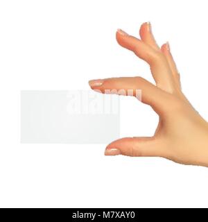 Realistic 3D Silhouette of hand with Gift Voucher Template For Your Business. Vector Illustration Stock Vector