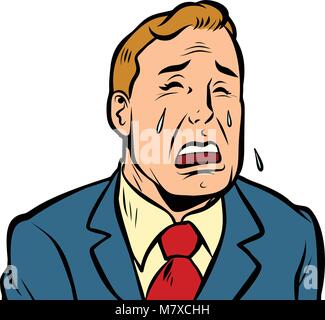 Funny man crying Stock Vector