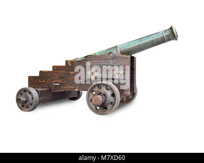 Ancient cannon isolated on white background Stock Photo - Alamy