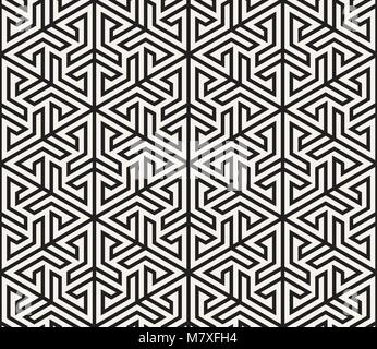 Vector seamless pattern. Modern stylish abstract texture. Repeating geometric tiling from striped elements  Stock Vector