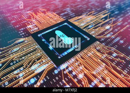 Electronic Technology, Circuit Boards and CPUs, Network Transfer Data, Technology Finance Stock Photo