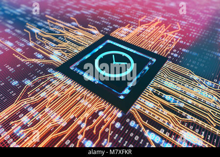 Electronic Technology, Circuit Boards and CPUs, Network Transfer Data, Technology Finance Stock Photo