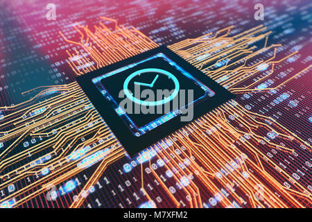 Electronic Technology, Circuit Boards and CPUs, Network Transfer Data, Technology Finance Stock Photo