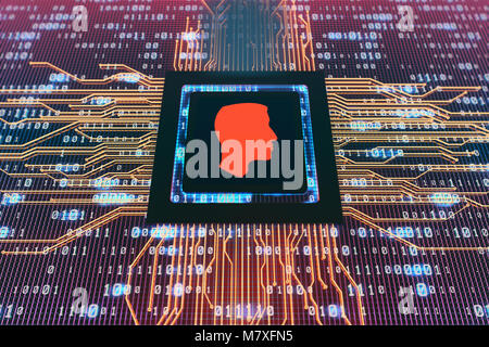 Electronic Technology, Circuit Boards and CPUs, Network Transfer Data, Technology Finance Stock Photo