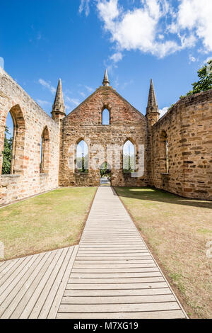 The convict church, Port Arthur, Tasmania Stock Photo