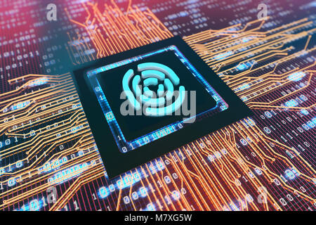 Electronic Technology, Circuit Boards and CPUs, Network Transfer Data, Technology Finance Stock Photo