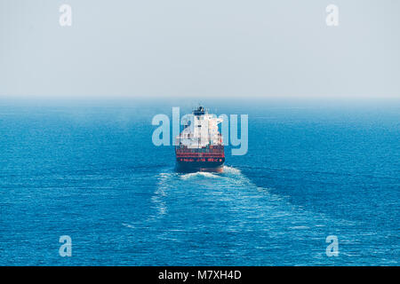 View of the cargo ferry from the stern Stock Photo