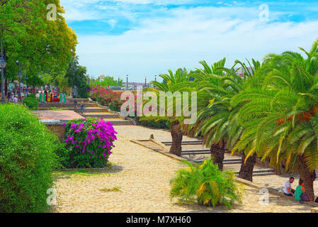 Seville, Spain - June 09, 2017 : View from the waterfronf of the Guadalquivir river  in Seville. Spain. Stock Photo