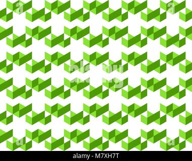 Abstract geometric pattern of green colors isolated on white background - Vector illustration, EPS10. Stock Vector