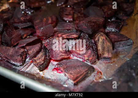 Roasted beets, fresh from the oven. Stock Photo