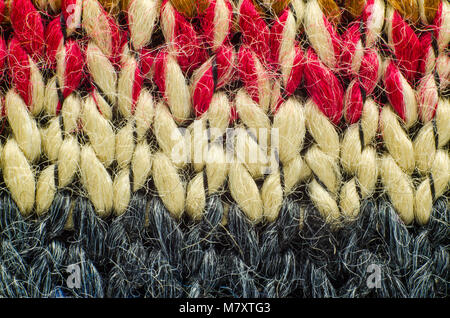 Colorful Knit Fabric Texture. Macro View of a Knitted Sweater. Blank Backdrop Stock Photo