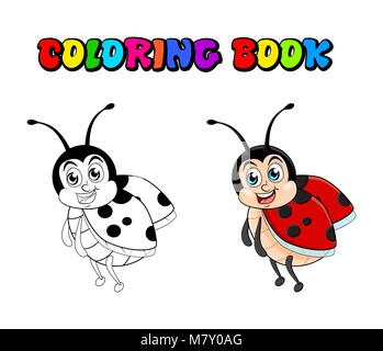 Black and White Ladybug Vector Clipart. Coloring Page of a Ladybug ...