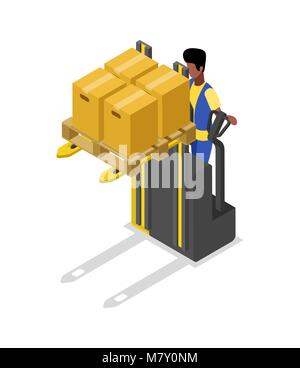 Forklift with Boxes Icon Stock Vector Image & Art - Alamy
