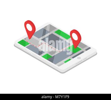 Map pin icon. Isometric of map pin vector icon for web design isolated ...