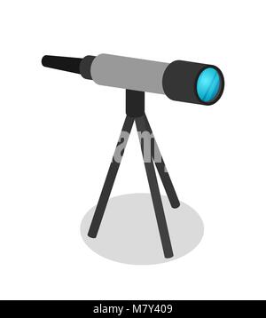 Astronomy telescope isometric 3D icon. Stock Vector