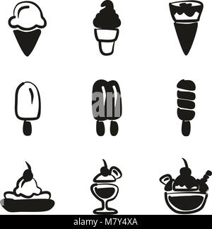 Ice cream cone line and fill style icon design, Sweet and dessert theme ...