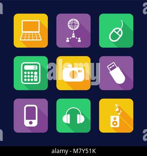 IT Icons Flat Design Stock Vector