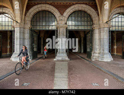 Bike Path under the Rijksmuseum at the Museumplein, Amsterdam, North Holland, The Netherlands Stock Photo