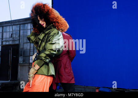 Behind the scenes of Nicole Scherzinger featuring 50 Cent 'Right There' Music Video on April 11, 2011 in Los Angeles, California. Stock Photo