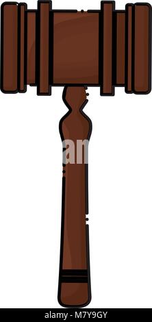 Law hammer icon over white background, vector illustration Stock Vector