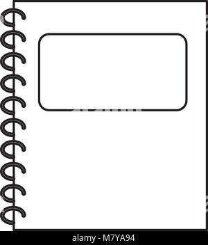 notebook icon over white background, vector illustration Stock Vector