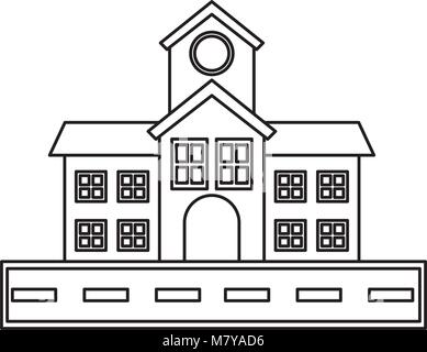 school building icon over white background vector illustration Stock ...