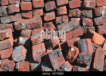 A Old red brick pile background Stock Photo