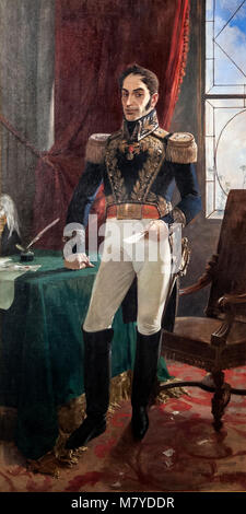 Simon Bolivar (1783-1830), portrait of the Venezuelan political and military leader by Arturo Michelena, 1895. Stock Photo