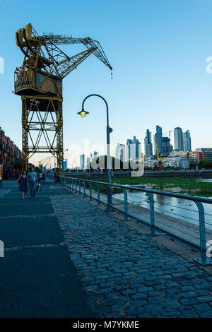 Puerto Madero, also known within the urban planning community as the Puerto Madero Waterfront, is a barrio (district) of the Argentine capital at Buen Stock Photo
