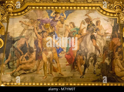 paintings by  Paul-Jacques-Aimé Baudry, grand foyer, Garnier Opera House, Paris, France Stock Photo