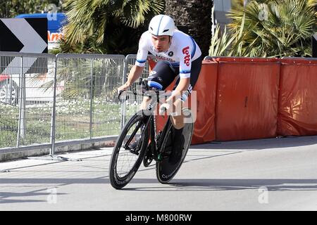 Benedetto del Tronto, Italy. 13th March, 2018. UCI Cycling World Tour, Tirreno-Adriatico, stage 7, San Benedetto del Tronto; Victor Campenaerts Champion d'europe clm Credit: Laurent Lairys/Agence Locevaphotos/Alamy Live News Stock Photo