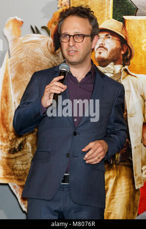 Tokyo, Japan. 14th Mar, 2018. American film director Jake Kasdan speaks during a special screening event for the film ''Jumanji: Welcome to the Jungle'' on March 14, 2018, Tokyo, Japan. The sequel of 1995 hit ''Jumanji'' will be released in Japan on April 6. (Photo by Rodrigo Reyes Marin/AFLO) Credit: Aflo Co. Ltd./Alamy Live News Stock Photo