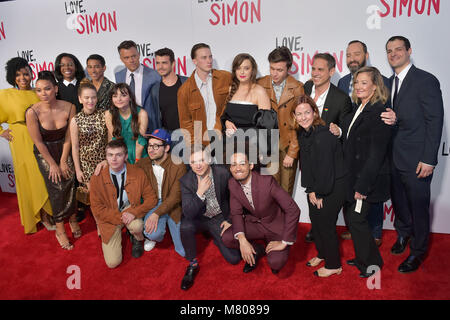 Los Angeles, California. March 13, 2018.  Cast attending the 'Love, Simon' special screening at Westfield Century City on March 13, 2018 in Los Angeles, California. Credit: Geisler-Fotopress/Alamy Live News Stock Photo