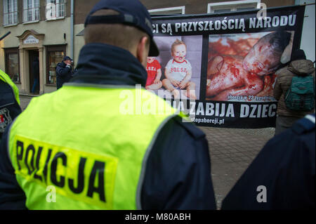 Anti abortion movement in Gdansk, Poland March 8th 2018 © Wojciech Strozyk / Alamy Stock Photo