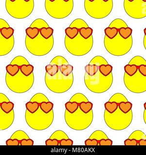 Happy Easter. Easter eggs with sunglasses pattern. Stock Vector