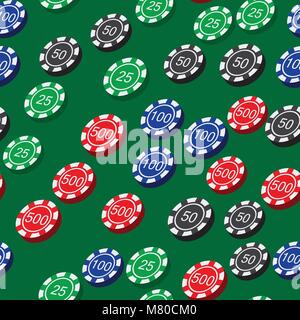 Poker Chips Seamless Pattern Stock Vector