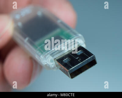 USB Stick - Flash memory stick in a close up shot - close up shot Stock Photo