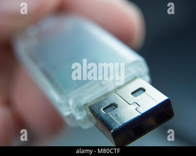 USB Stick - Flash memory stick in a close up shot - close up shot Stock Photo