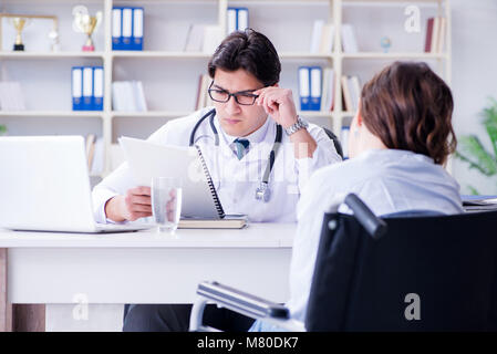 Doctor sharing discouraging lab test results to patient Stock Photo