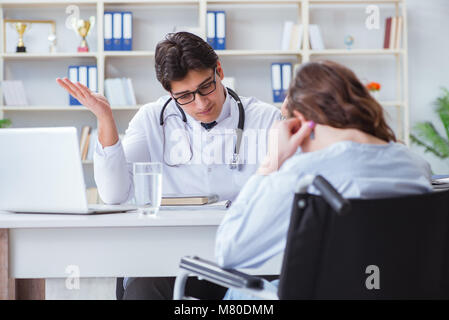 Doctor sharing discouraging lab test results to patient Stock Photo