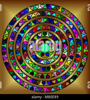golden abstract circles Stock Vector