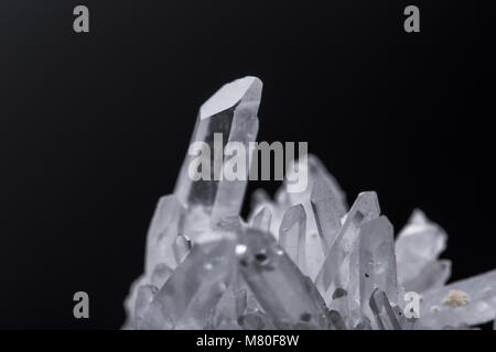 Big natural double quartz crystal isolated on white Stock Photo